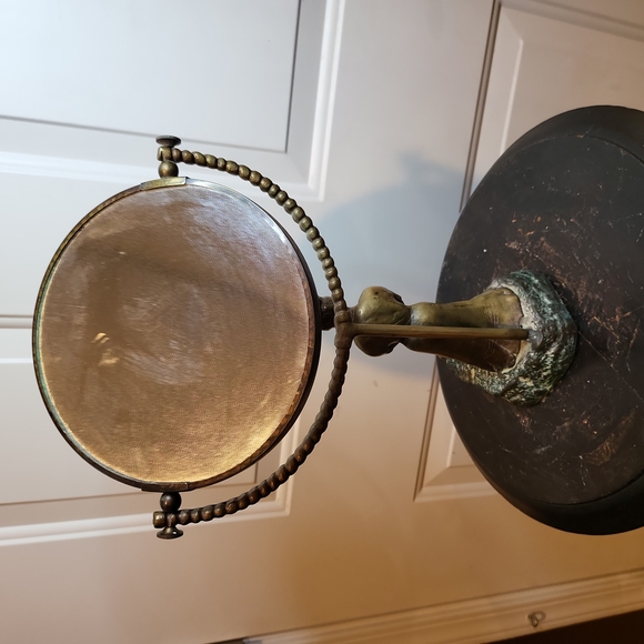 Bronze / Brass Vintage Lady Golfer Desktop Mirror Rare - Picture 3 of 14